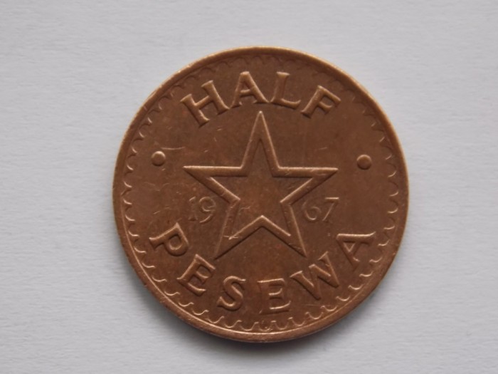 HALF PESEWA 1967 GHANA-XF