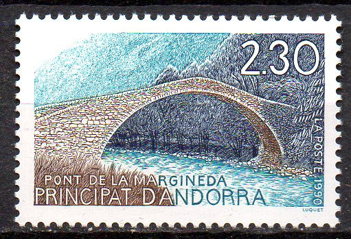 ANDORRA-Franta 1990, Turism, Peisaje, Pod, serie neuzata, MNH
