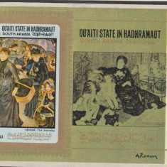 Qu'Aiti State in Hadhramaut 1967-Arta,Repr.de Arta,Renoir,Umbrele,MNH,Mi Bl 17B