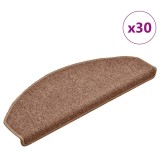 Cumpara ieftin Covorase pentru scari, 30 buc., 65x24x4 cm, maro, semirotunde, mari