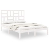 Cumpara ieftin Cadru de pat mic dublu, alb, 120x190 cm, lemn masiv