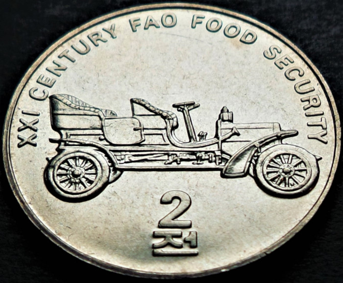 Moneda exotica FAO 2 CHON - Coreea de Nord, anul 2002 * cod 3899 - UNC DIN FASIC