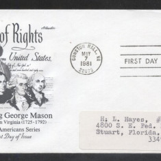 United States 1981 George Mason FDC K.716