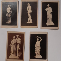 Lot 5 CDV-uri vechi originale reproducere opere arta sculptura foto colectie