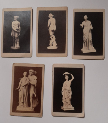 Lot 5 CDV-uri vechi originale reproducere opere arta sculptura foto colectie foto