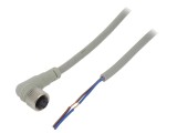 Cablu M12 mama, in unghi, 5m, AUTONICS, 2 pini, PVC, Negru