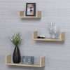Set Rafturi de Perete, Model Rafturi cu Forme, Bej, 3 Bucăți, Dimensiuni 42.5x10.2x10.2cm, 35.5x10.2x8.7cm, 22.5x10.2x7.2cm, Oem