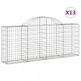 Cumpara ieftin Cosuri gabion arcuite 13 buc, 200x30x80/100cm, fier galvanizat