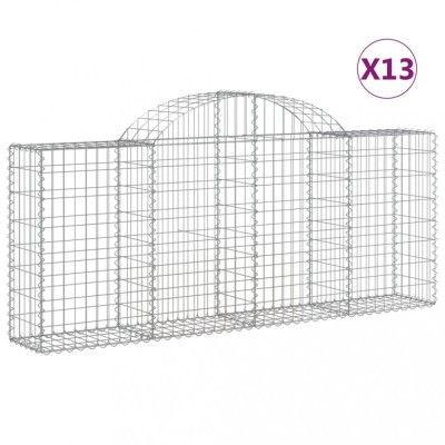 Cosuri gabion arcuite 13 buc, 200x30x80/100cm, fier galvanizat foto
