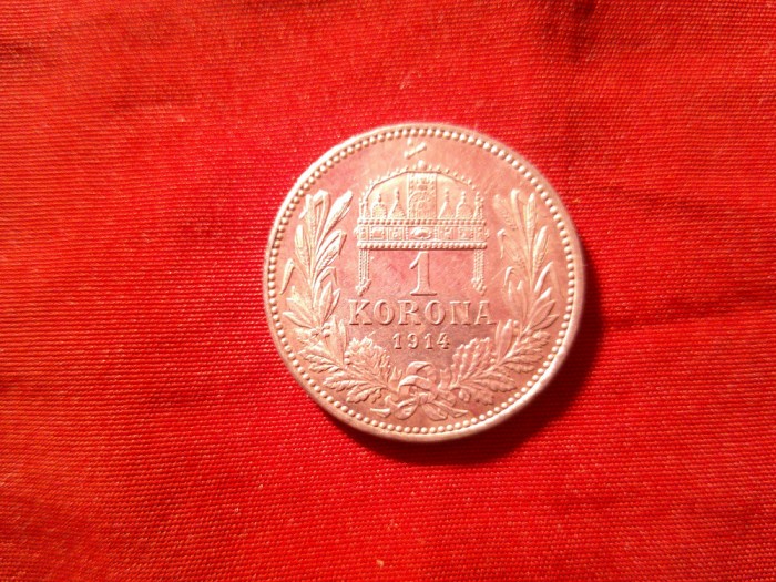 Moneda 1 koroana Austria 1914 argint , cal. UNC