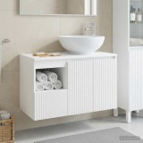 Cumpara ieftin Set dulap baie 2 buc. Alb foarte lucios 79,5 x 44,5 x 80 cm