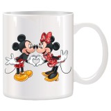 Cana alba personalizata cu Mickey si Minnie, INOVATIX&reg;. 330ml