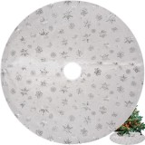Covoras pentru brad de Craciun 120 cm alb-argintiu Ruhhy