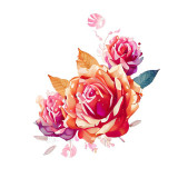 Cumpara ieftin Sticker decorativ Trandafir, Portocaliu, 68 cm, 7851ST, Oem