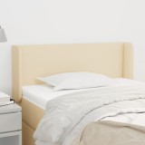 VidaXL Tăblie de pat cu aripioare crem 103x16x78/88 cm textil 3118483