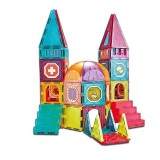Set constructii magnetic 77 piese Castel multicolor Creativ Procart