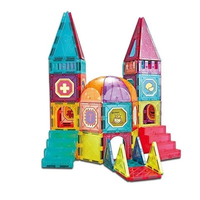 Set constructii magnetic 77 piese Castel multicolor Creativ Procart foto