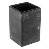 Suport pentru Periute de Dinti, Patrat din Ciment Negru 7x7x11cm