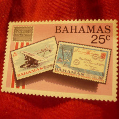 Timbru Bahamas 1986 Expozitia Filatelica Amerpex '86 Chicago ,val. 25C