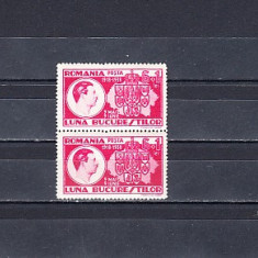 M1 TX7 7 - 1938 - Luna Bucurestilor - pereche de doua timbre