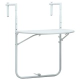 Cumpara ieftin Masă balcon suspendată alb 60x64x83,5 cm plastic aspect ratan