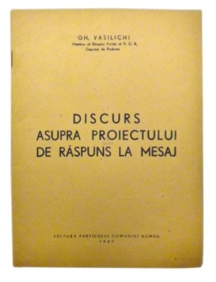 Discurs asupra proiectului de raspuns la mesaj foto