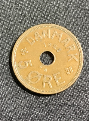 Moneda 5 ore 1928 Danemarca foto