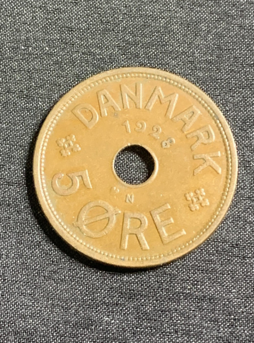 Moneda 5 ore 1928 Danemarca