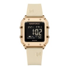 Ceas Dama Naviforce 6105 Crem - Afisaj Digital, Sport, Casual, Alarma, Rezistent la Apa 5ATM