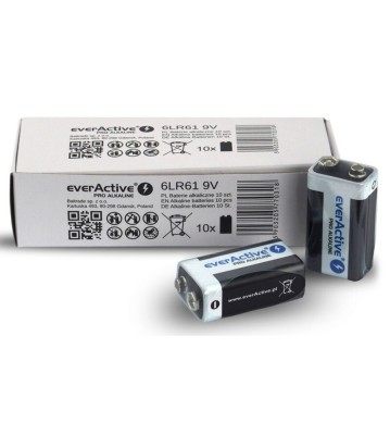 10x everActive PRO 6LR61 6LF22 E-Block 9V 550mAh baterii alcaline foto