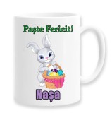 Cana alba personalizata &quot;Paste Fericit Nasa&quot;, INOVATIX&reg;. 330ml, Oem