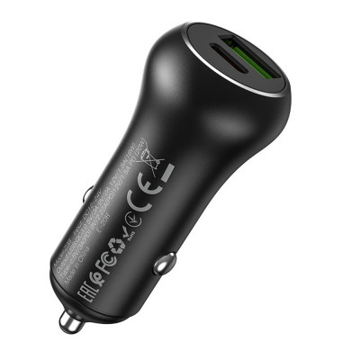 Incarcator Auto USB, QC3.0, 18W, Type-C, PD20W, Hoco (Z38 Resolute), Black foto