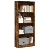 vidaXL Bibliotecă, stejar fumuriu, 60x24x143 cm, lemn prelucrat 857816
