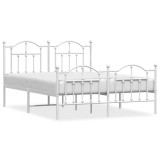 Cumpara ieftin Cadru de pat metalic cu tablie, alb, 140x200 cm
