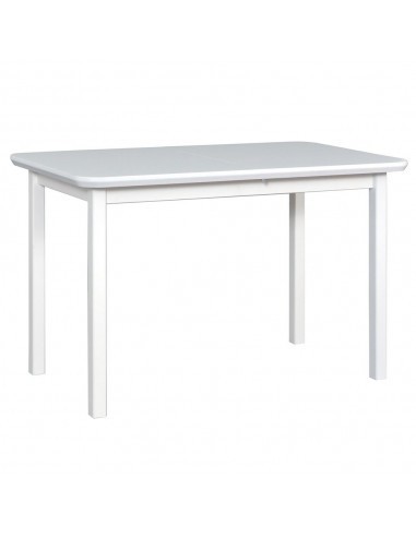 Masa extensibila lemn masiv, living si bucatarie, DM4 Maxima, blat MDF Furniruit, colturi rotunjite, 6 persoane, 120-150x70x76 cm, alb