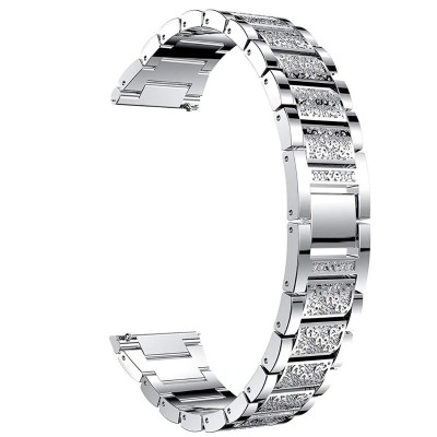 Curea otel, compatibila Huawei Watch Fit 3, adaptor inclus, telescoape Quick Release, Silver Diamond foto