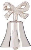 Clopotel decorativ argintiu cu funda, 6x9 cm, model mixt