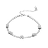 Bratara inox dama argintie cu fluturi