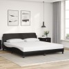 VidaXL Cadru de pat cu tăblie, negru, 180x200 cm, piele ecologică 373238