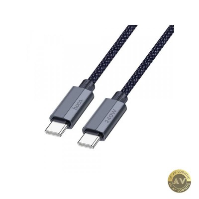 Cablu Date si Incarcare USB-C - USB-C HOCO U134 240W 1.8m Bleumarin foto