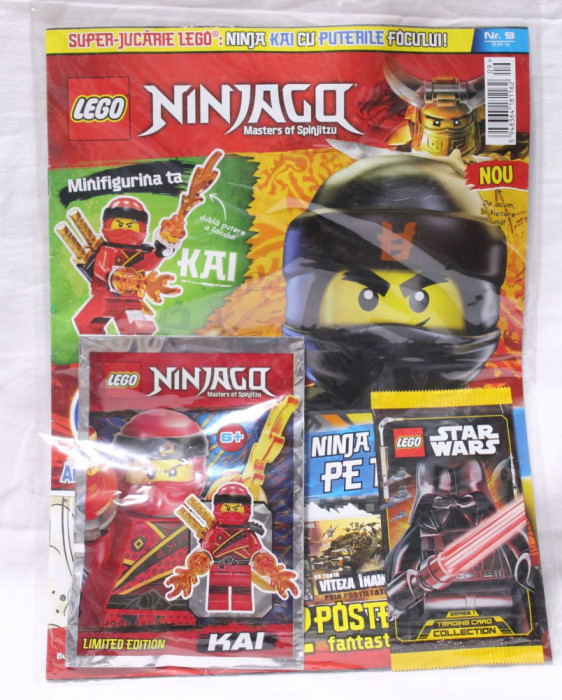 Revista LEGO Ninjago Master Of Spinjitzu Nr. 9 figurina si cartonase - sigilata