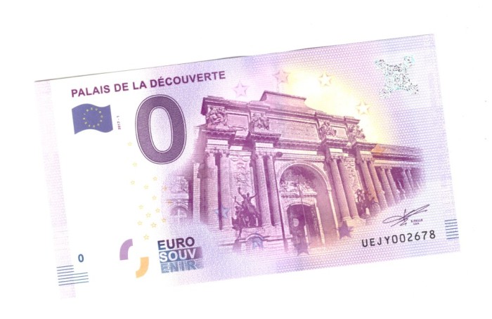 Bancnota suvenir Franta 0 euro Palais de la Decouverte, 2017 -1, UNC