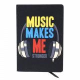 Cumpara ieftin Agenda Pufo A5 nedatata, Music make&#039;s me Stronger, 96 foi, 21 x 15 cm