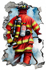 Sticker decorativ Pompier, Rosu, 90 cm, 7829ST foto