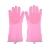 Cumpara ieftin Set manusi de silicon multifunctionale, cu peri, rezistente la temperaturi inalte, roz, Oem