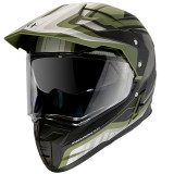 Cumpara ieftin Casca off road pentru scuter - motocicleta MT Synchrony Duo Sport Tourer negru/verde military mat cu viziera (ochelari soare integrati) M (57/58cm)