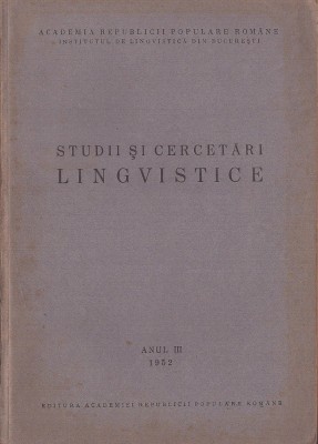 C8427N Studii și cercetări lingvistice, 1952 foto