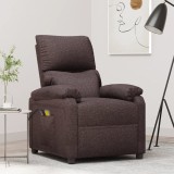 VidaXL Fotoliu de masaj electric, maro &icirc;nchis, material textil