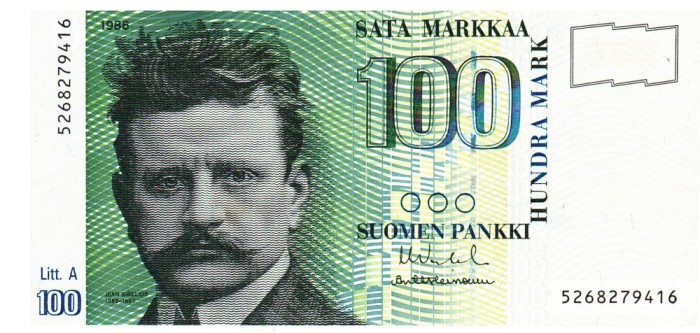 Finlanda 100 Markaa 1986 P-119 aUNC