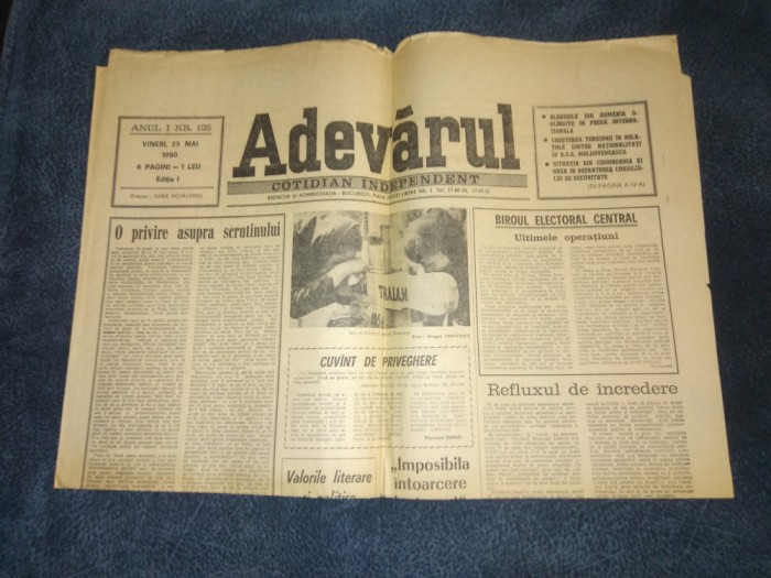 ZIARUL ADEVARUL 25 MAI 1990